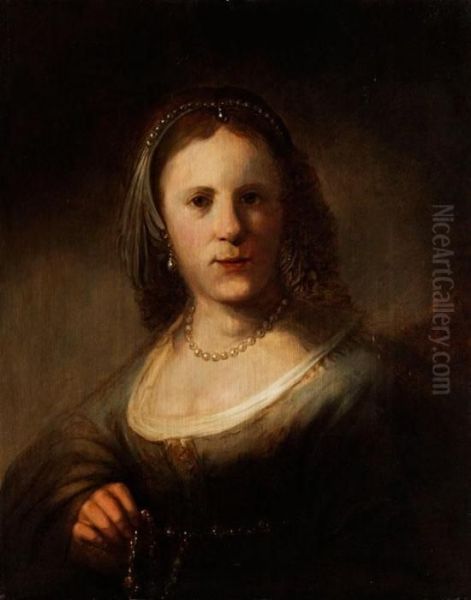 Halbbildnis Einer Jungen Frau Mit Perlenschmuck Oil Painting by Pieter de Grebber