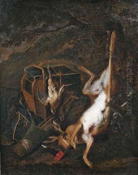 Jagdstilleben Mit Erlegtem Hasen Und Wildvogeln Oil Painting by Adriaen de Gryef