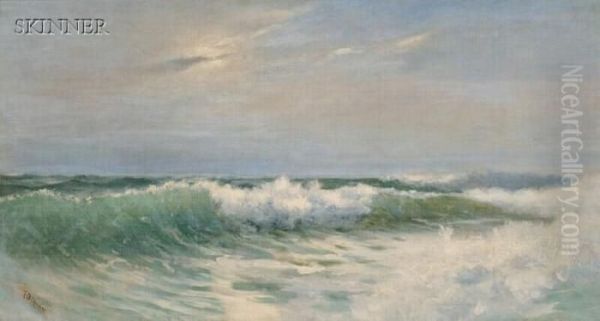 Cresting Surf Oil Painting by Franklin De Haven