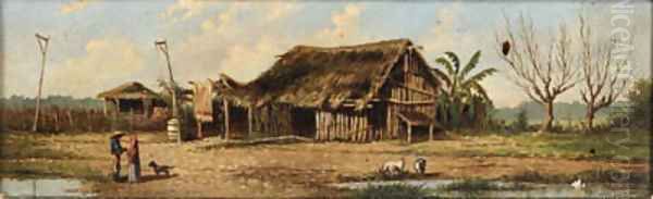 Mexican hut Oil Painting by William Aiken Walker