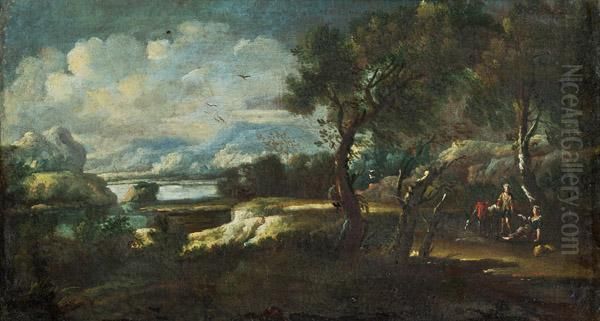 Landschaft Mit Rastenden Figuren Oil Painting by Willem de Heusch