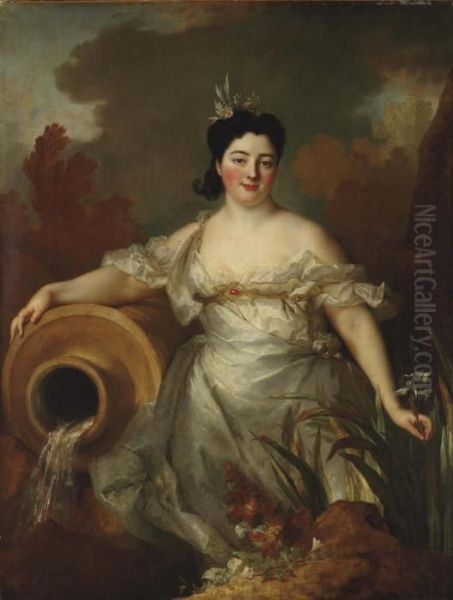 Portrait De Femme En Source Oil Painting by Nicolas de Largillierre