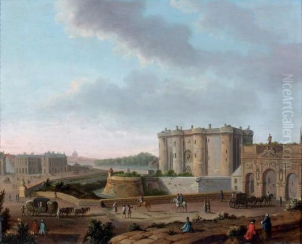 Promenade Pres D'un Chateau Oil Painting by Louis-Nicolas de Lespinasse