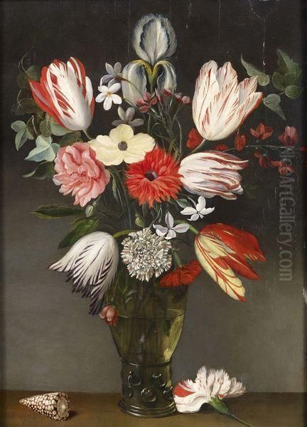 Bouquet De Fleurs Dans Un Vase Oil Painting by Phillipe de Marlier