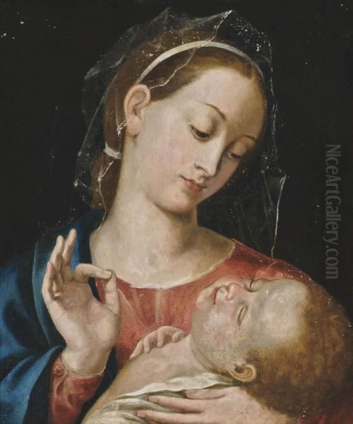 The Madonna And Child Oil Painting by Luis de Morales