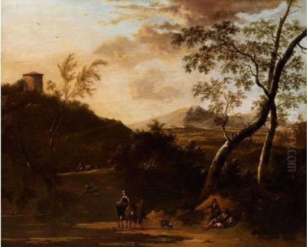 Italienische Landschaft Oil Painting by Frederick De Moucheron