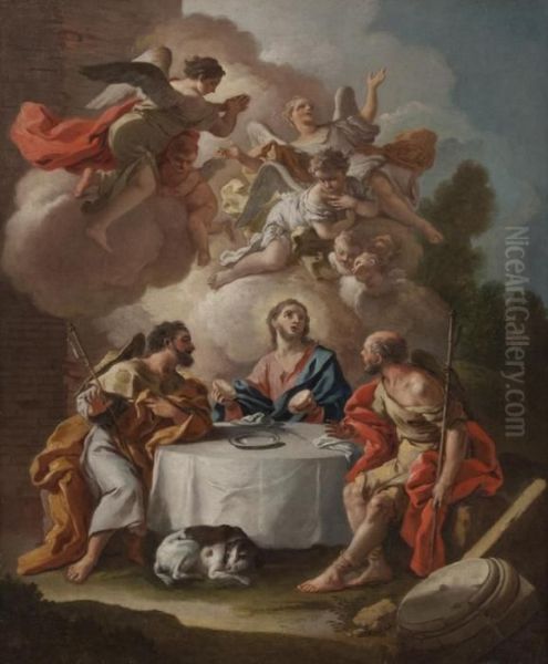 Cena In Emmaus Oil Painting by Francesco Solimena