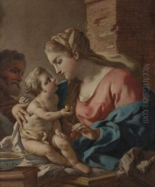 Sacra Famiglia Con Bambino Oil Painting by Francesco Solimena