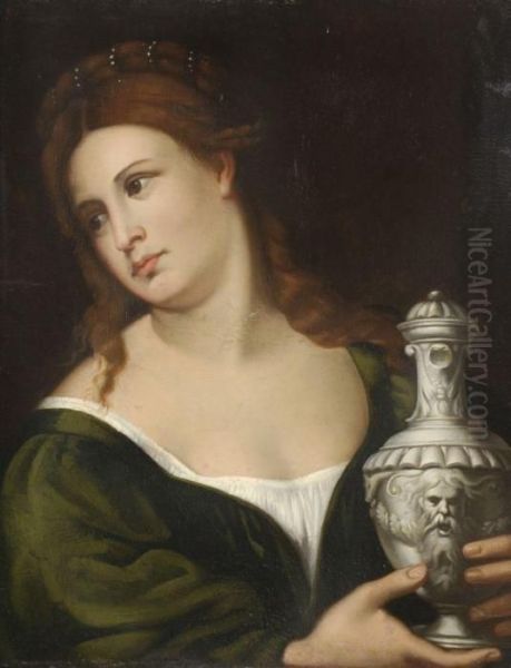 The Penitent Magdalene Oil Painting by Palma Vecchio (Jacopo Negretti)