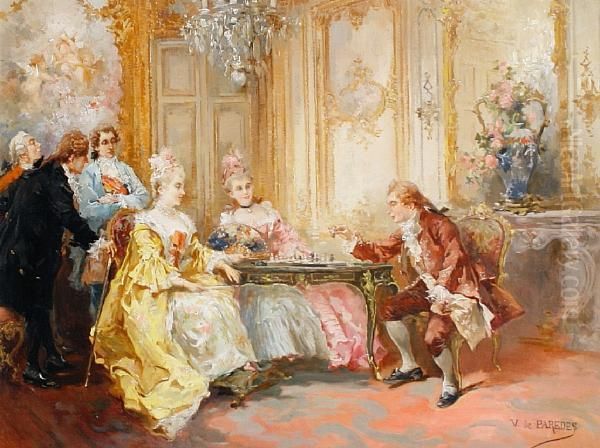 The Chess Game Oil Painting by Vicente Garcia de Paredes