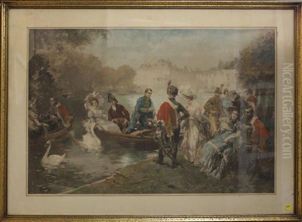 Fete Champetre Oil Painting by Vicente Garcia de Paredes