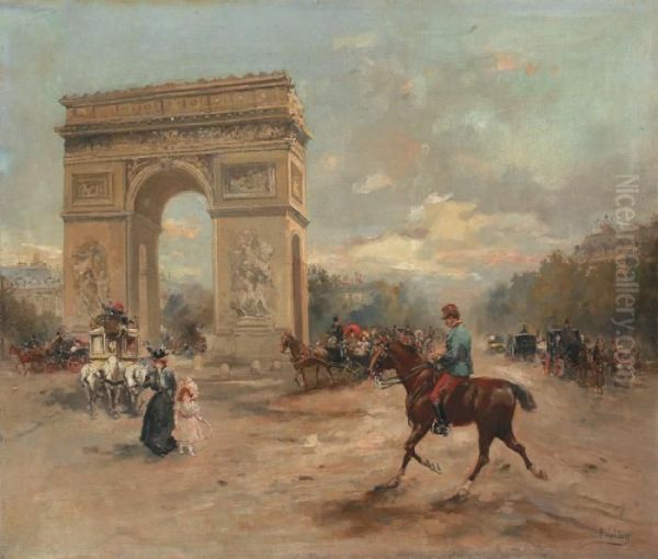 L'arc De Triomphe Oil Painting by Vicente Garcia de Paredes