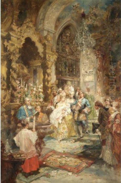 El Bautizo (the Baptism) Oil Painting by Vicente Garcia de Paredes