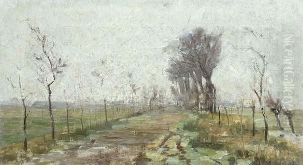 Paysage A Lissewege Oil Painting by Valerius De Saedeleer