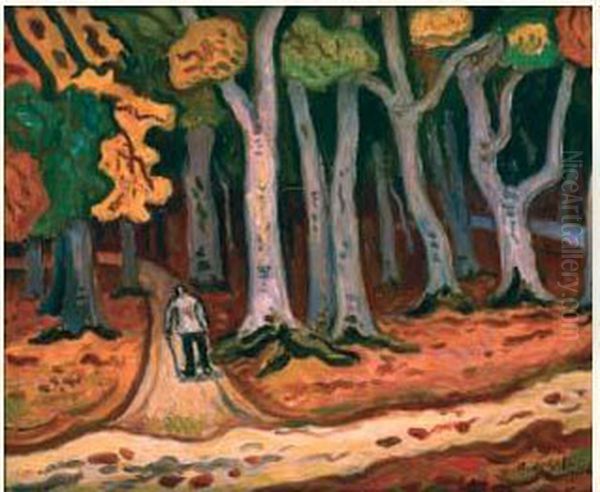 Chemin En Foret Oil Painting by Henri Lienard De Saint-Delis