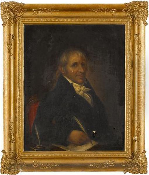 Portrait Of Merchant James Brundige Oil Painting by Charles B. J. Fevret De Saint-Memin