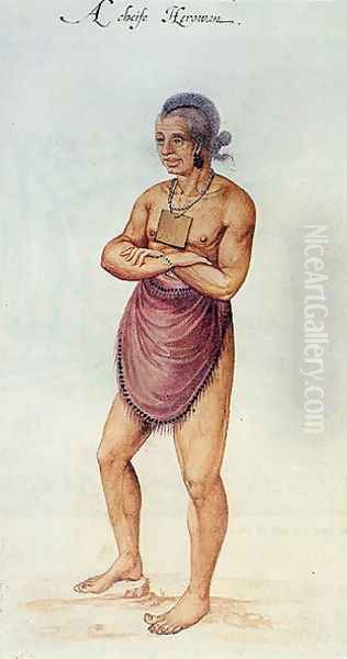 Indian Elder or Chief Oil Painting by John White