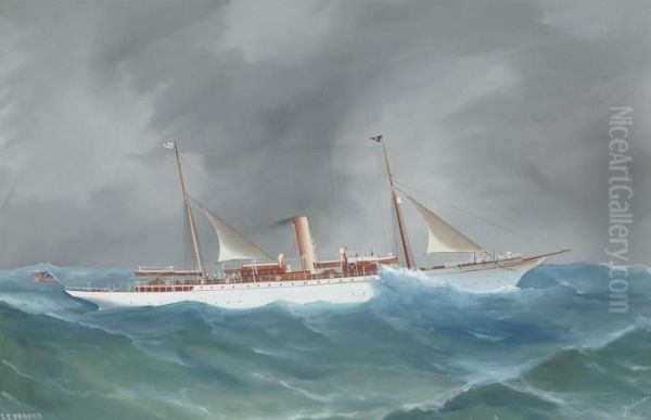 The New York Yacht Club's Oil Painting by Atributed To A. De Simone