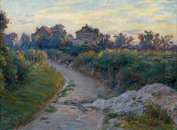 Chemin A L'aube Oil Painting by Jose Julio de Souza-Pinto