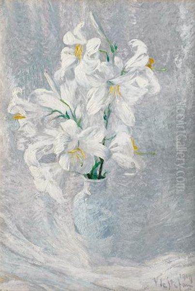 Fiori Oil Painting by Vincenzo De Stefani