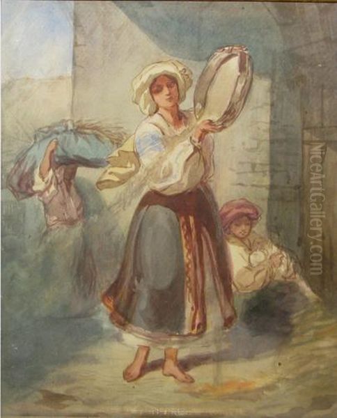 Taranca - Cntareata Din Taburin Oil Painting by Carol Popp De Szathmari