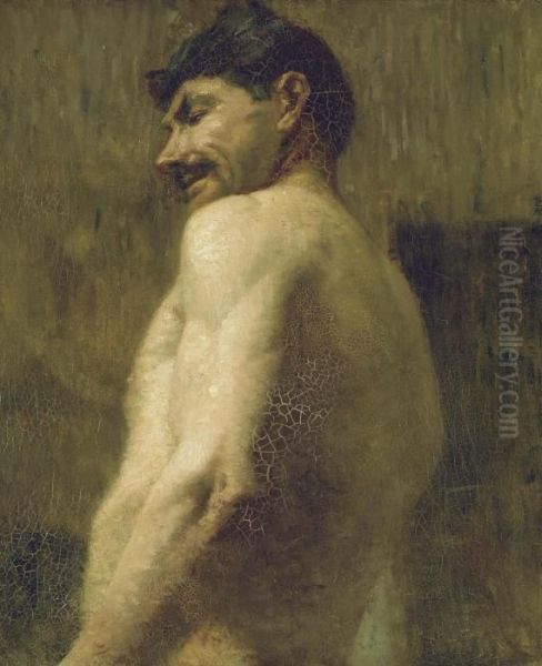 Homme Nu En Buste Oil On Canvas 29 X 23Â¾ In. Painted Circa 1882 Oil Painting by Henri De Toulouse-Lautrec