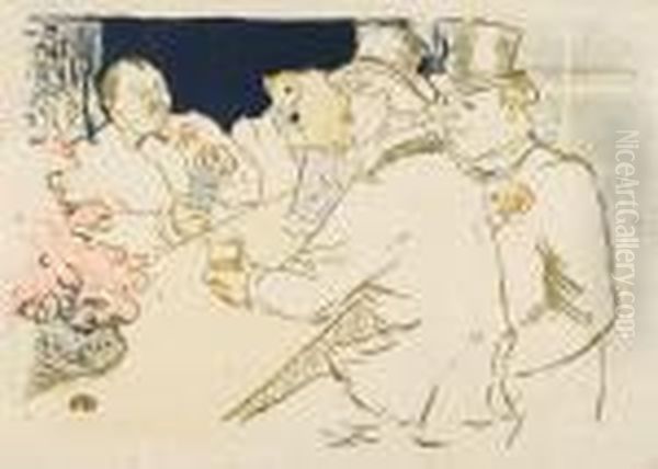 Irish And American Bar, Rue Royale A Paris - The Chap Book Oil Painting by Henri De Toulouse-Lautrec