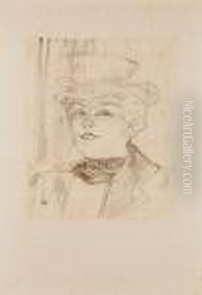 Mme Rejane De La Serie Des Portraits D' Acteurs Et D' Actrices Oil Painting by Henri De Toulouse-Lautrec