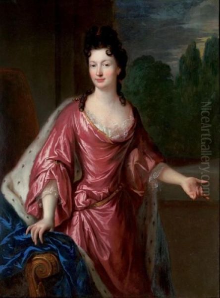 Portrait De Jeune Femme Au Manteau Borde D'hermine Oil Painting by Francois de Troy