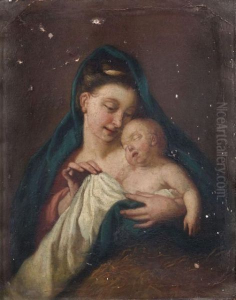 La Vierge A L'enfant Oil Painting by Jean Francois de Troy