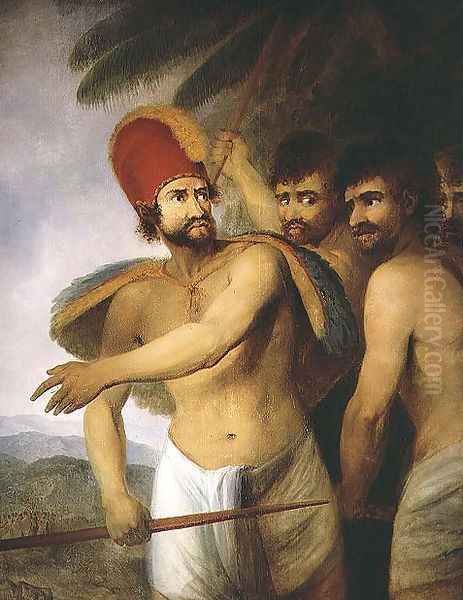 A Chief of the Sandwich Islands, 1787 Oil Painting by John Webber