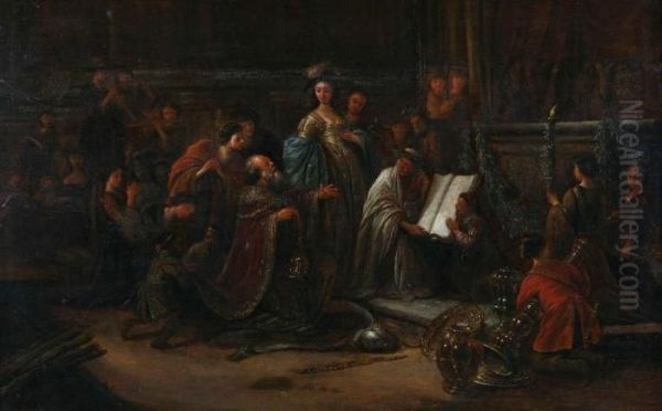 Oud-testamentische Scene Oil Painting by Jacob Willemsz de Wet the Elder