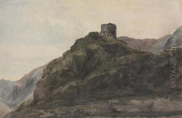 Dolbadarn Castle, North Wales Oil Painting by Peter de Wint