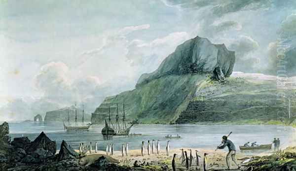 A view of Christmas Harbour in Kerguelens Land, 1781-4 Oil Painting by John Webber