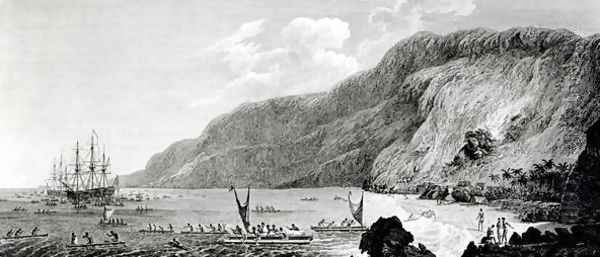 A View of Karakakooa, in Owyhee, engraved by W. Byrne Oil Painting by John Webber