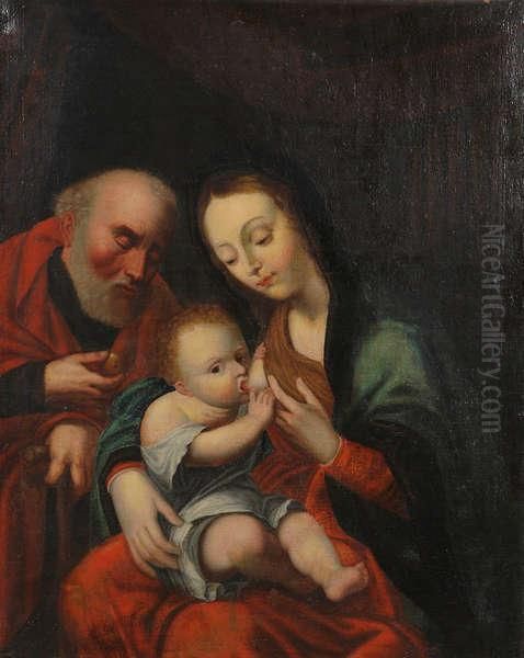 Heilige Familie Met Zogende Moeder Maria Oil Painting by Jacob de Wit