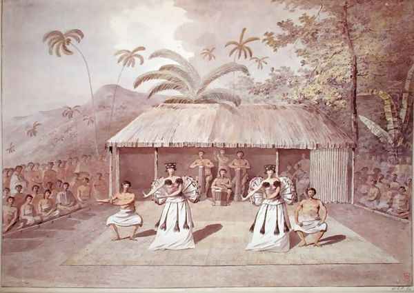 Dance on Tahiti, 1777 Oil Painting by John Webber