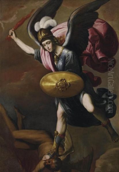 The Archangel Michael Vanquishing The Devil Oil Painting by Francisco De Zurbaran