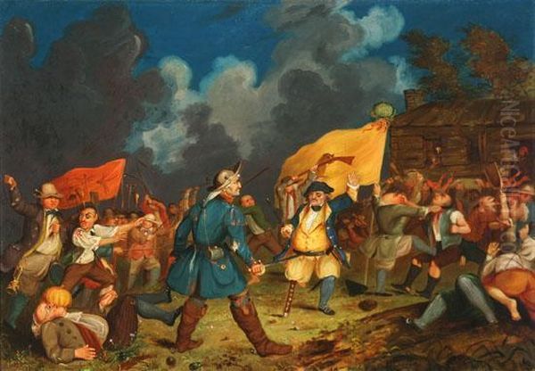 An Incident In The Life Of Peter Stuyvesant: Oil Painting by Albertus Orient Del Browere