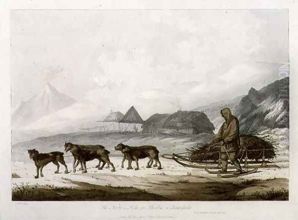 The Narta, or Sledge for Burdens in Kamtschatka, from Views in the South Seas, pub. 1789 Oil Painting by John Webber