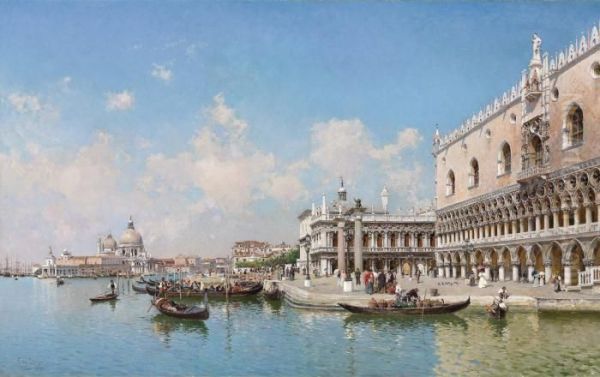 The Doge's Palace And Santa Maria Della Salute Oil Painting by Federico del Campo