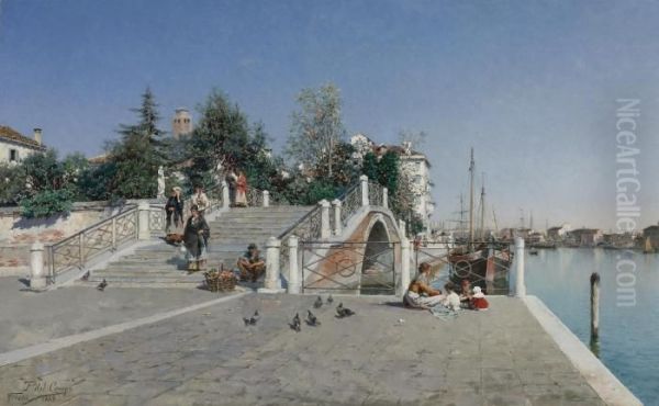 Ponte Della Calcina, Dorsoduro, Venice Oil Painting by Federico del Campo