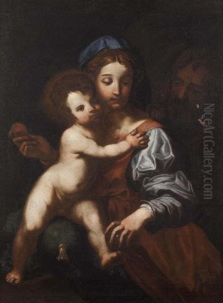 Madonna Con Il Bambino E San Giuseppe Oil Painting by Perino del Vaga (Pietro Bonaccors)