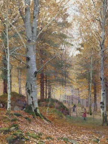 Autumn in the Woods Oil Painting by James Thomas Watts