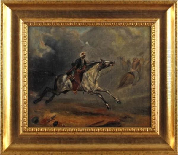 Arab Horsemen Oil Painting by Eugene Delacroix