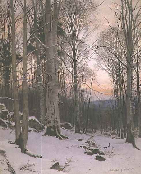 Twilight, Beech Woods Oil Painting by James Thomas Watts