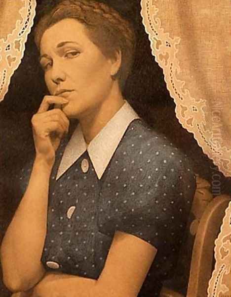 Perfectionist Oil Painting by Grant Wood