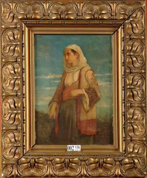 Belle Ottomane En Costume Traditionnel Oil Painting by Cesare Felix dell' Acqua