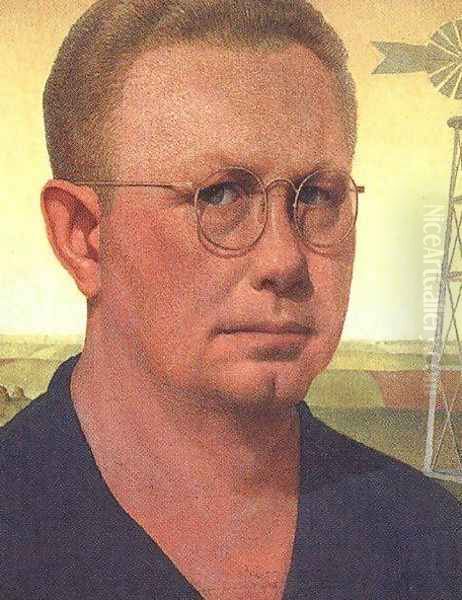 Self-Portrait Oil Painting by Grant Wood