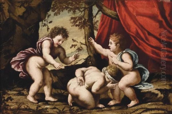 Giochi Di Putti Oil Painting by Pietro Della Vecchio